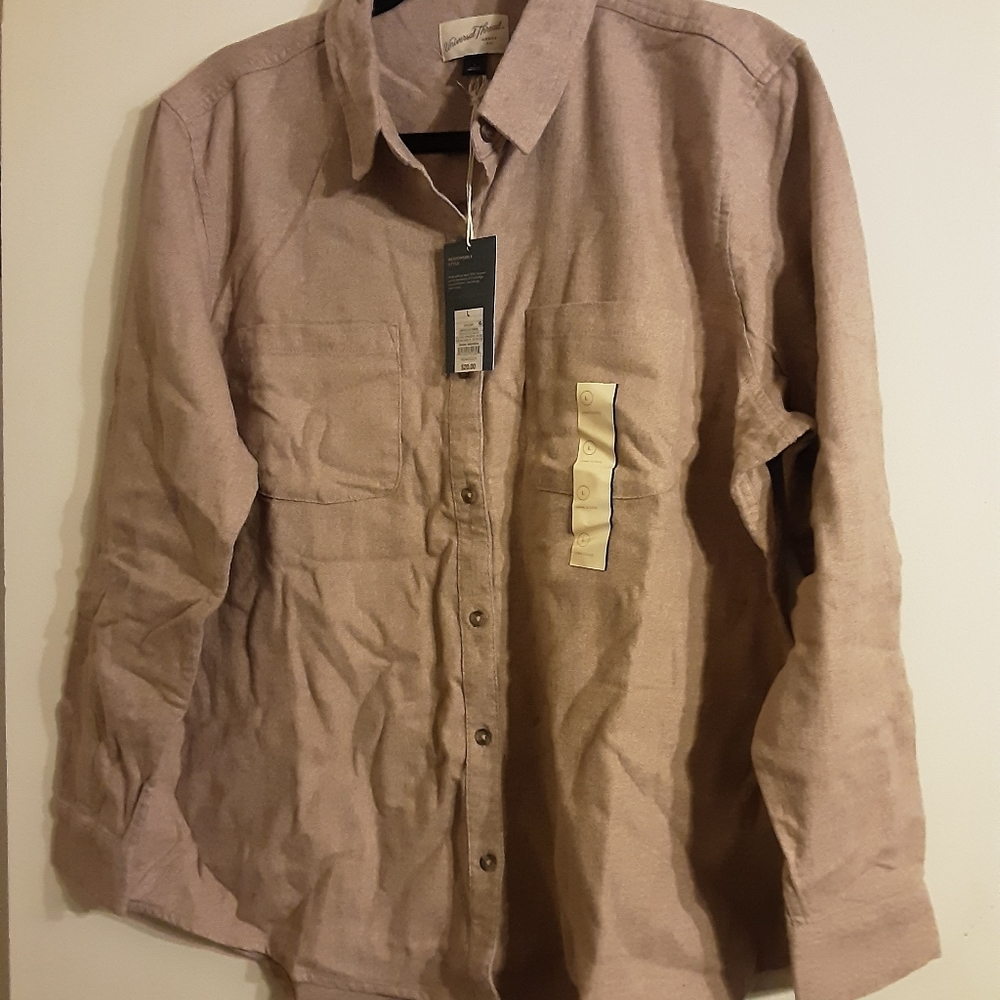 Canyon clay colored button up shirt